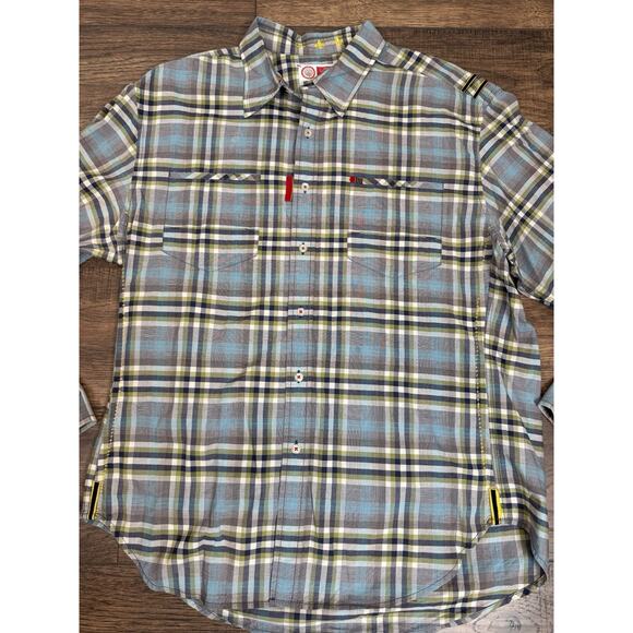 Robert Graham The Freshly Laundered Shirt Cotton Plaid Blue Green Size 2XL XXL - Picture 2 of 6